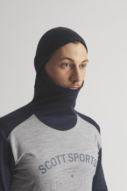 Термофутболка чоловіча з капюшоном Scott Defined Merino Longsleeve Hoody, Dark blue/Light grey melange, L (283796.7037.008)