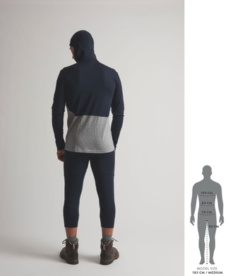 Термофутболка чоловіча з капюшоном Scott Defined Merino Longsleeve Hoody, Dark blue/Light grey melange, L (283796.7037.008)