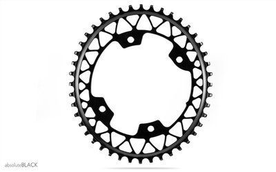 Зірка шатунів absoluteBLACK для Gravel 1X OVAL 48T 110/4+ болти, сіра (GROV48/110/4GR)