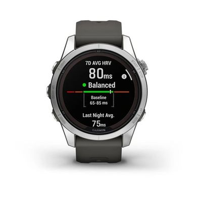 Смарт-годинник Garmin Fenix 7S Pro Solar, Silver/Graphite (753759317591)