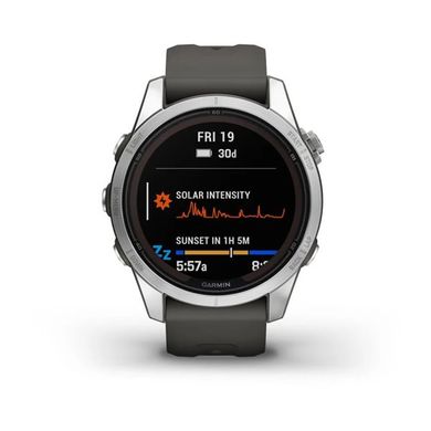 Смарт-годинник Garmin Fenix 7S Pro Solar, Silver/Graphite (753759317591)