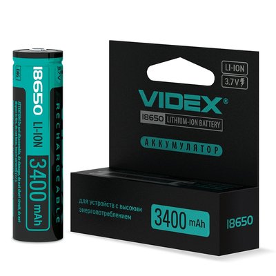 Акумулятор Videx літій-іонний 18650 3400 mAh (VDX 18650/3400)