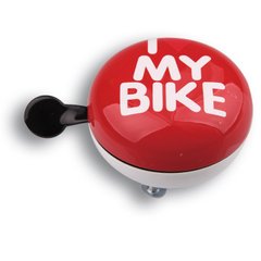 Дзвінок Green Cycle I love my bike 80мм Red GBL-458 (GC BEL-53-21)