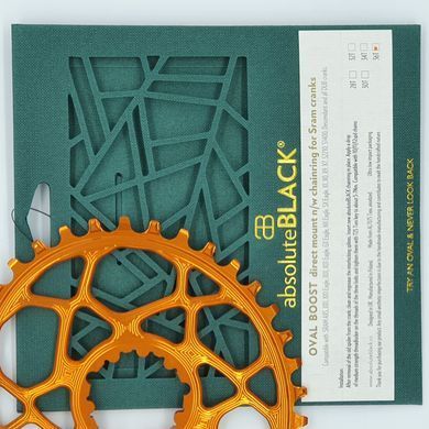 Зірка шатунів absoluteBLACK OVAL Sram Boost148 36T помаранчева (SROVBOOST36OR)
