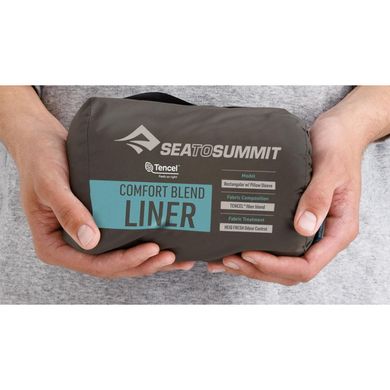 Вкладыш в спальник Sea to Summit Comfort Blend Sleeping Bag Liner, Rectangular w/ Pillow Sleeve, Aqua Sea Blue (STS ASL032071-250201)