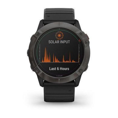 Смарт-годинник Garmin Fenix 6X Pro Solar, Titanium Carbon Gray DLC/Black (753759232603)