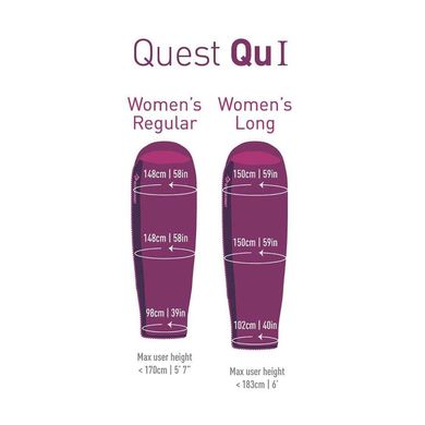 Жіночий спальний мішок Quest QuI (3/-3°C), 183 см - Right Zip, Grape/Blackberry від Sea to Summit (STS AQU1-WL)