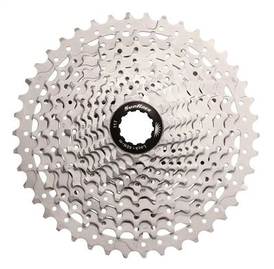 Касета Sun Race MS8 MTB 11-k 11-51T, алюмінієвий павук, Metallic Silver (CAS-42-80)