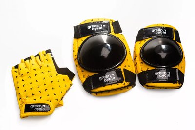 Защита для детей (наколенники, налокотники, перчатки) Green Cycle FLASH, Yellow/Black (GUR-67-69)